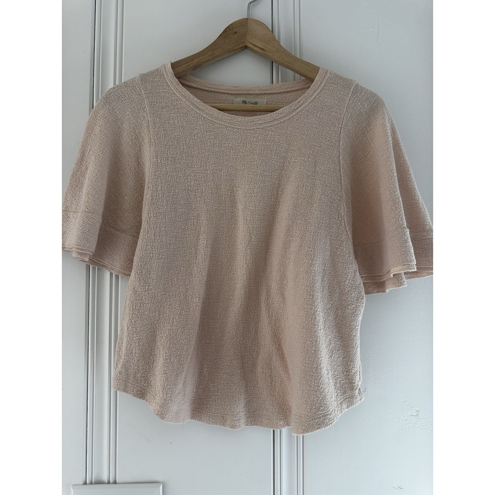 Madewell Textured Tee XS Soft Pink Minimalist Capsule Wardrobe‎ Top